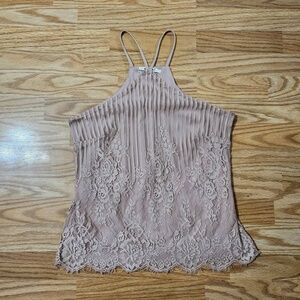 Miami Halter Top Womens Size S Pink Lace Straps Boho Chic
